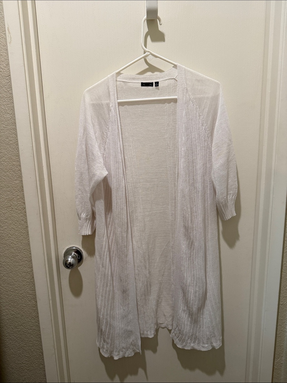 Women’s White Open-Front Knit Cardigan - Lightweight Layering